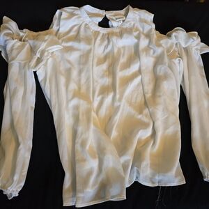 Elegant White Blouse with Ruffle Sleeves